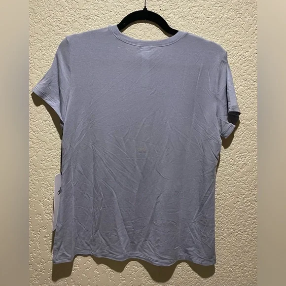 【新品未使用✨️】ALO yoga ショート スリーブ Tシャツ フィット グレー Alo Yoga NWT All Day Short Sleeve Tee Shirt Top Winter Frost Size
